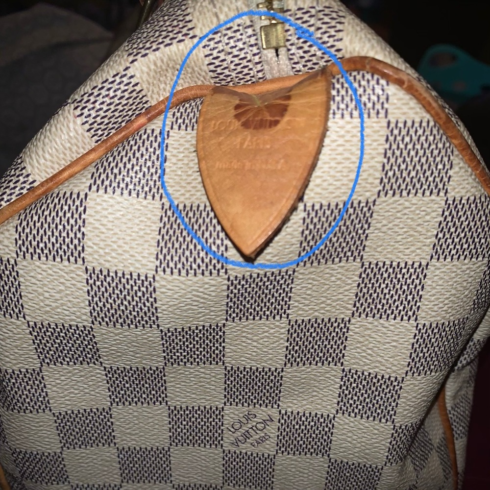 Preloved Louis Vuitton Speedy Damier Azur 30 Ivory